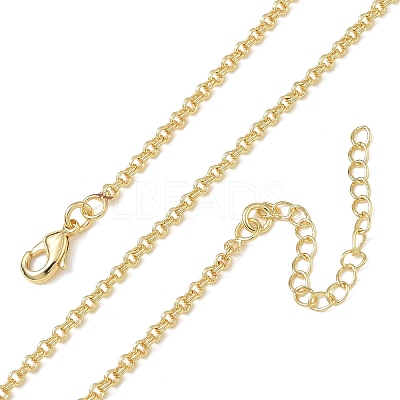 2MM Brass Double Link Chain Necklaces for Women KK-CBA2293-18G-1