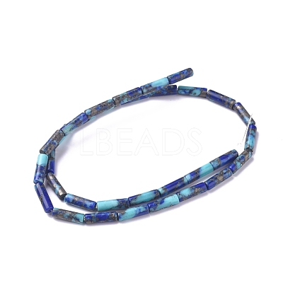 Assembled Synthetic Gold Line Turquoise and Lapis Lazuli Beads Strands G-D0006-A02-1