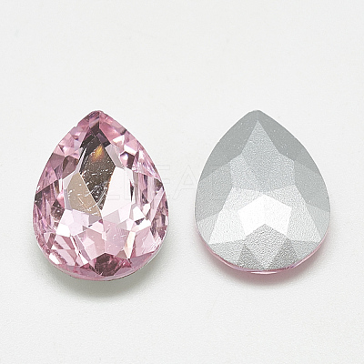 Pointed Back Glass Rhinestone Cabochons RGLA-T081-13x18mm-10-1
