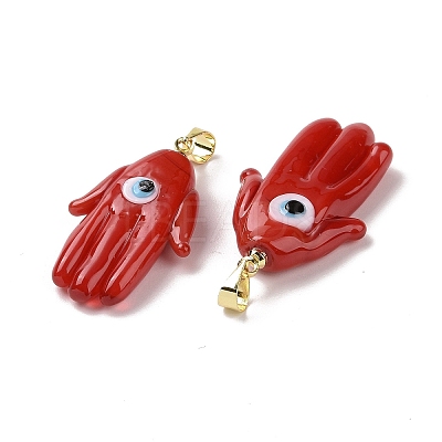 Handmade Lampwork Pendants LAMP-P057-02G-1