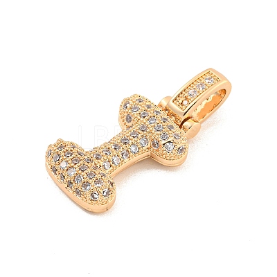 Brass Micro Pave Clear Cubic Zirconia Pendants KK-B099-01G-I-1