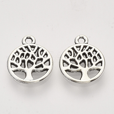 Tibetan Style Alloy Pendants X-TIBEP-T009-25AS-RS-1