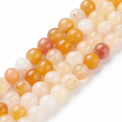 Natural Topaz Jade Bead Strands G-K153-B22-8mm-1