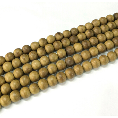 Natural Camphor Wood Beads Strands WOOD-P011-08-6mm-1