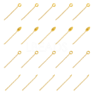 Ion Plating(IP) 40 Strands 4 Style 304 Stainless Steel Curb Chain Extenders STAS-DC0014-21-1