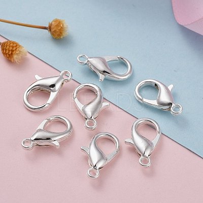 Silver Color Plated Alloy Lobster Claw Clasps X-E106-S-1