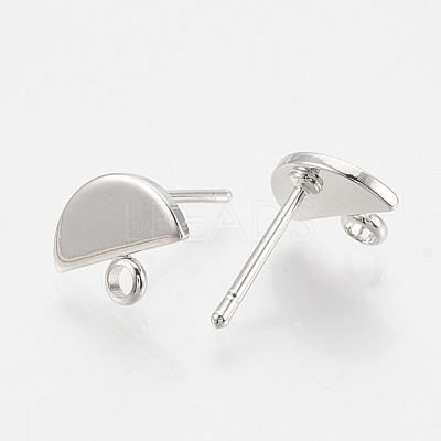 Brass Stud Earring Findings KK-N186-57-1
