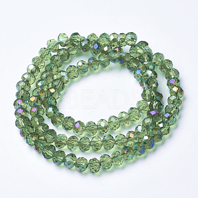 Electroplate Transparent Glass Beads Strands X-EGLA-A034-T6mm-F04-1