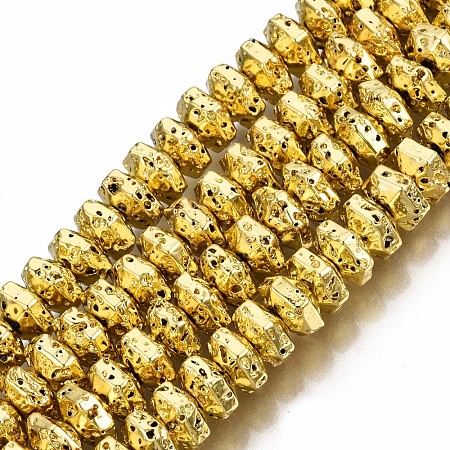Electroplated Natural Lava Rock Beads Strands X-G-T114-66G-1