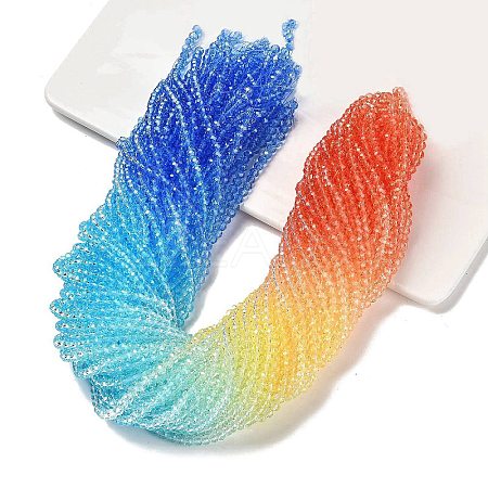 Transparent Painted Glass Beads Strands DGLA-A034-T4mm-A13-1