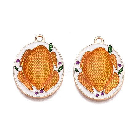 Thanksgiving Day Theme Alloy Enamel Pendants ENAM-T020-52F-01-1