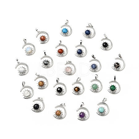 Natural & Synthetic Mixed Gemstone Pendants G-G871-01P-1