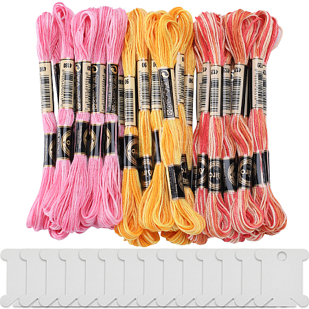 Gorgecraft 30 Skeins 3 Colors 6-Ply Polyester Embroidery Floss OCOR-GF0003-43B-1