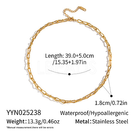 304 Stainless Steel Bowknot Link Chain Necklaces for Women ZU0982-1-1