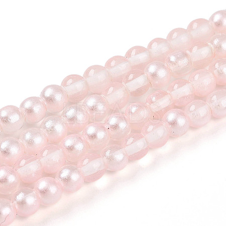Baking Paint Transparent Glass Beads Strands DGLA-N011-4mm-03-1