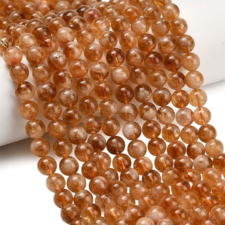 Hearted Natural Citrine Beads Strands G-L663-A02-8mm-1