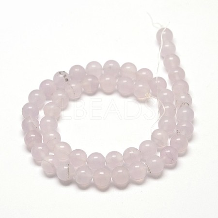 Natural Amethyst Round Bead Strands G-P072-43-8mm-1