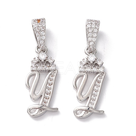 Eco-Friendly Brass Micro Pave Cubic Zirconia Pendants KK-K265-01P-Y-1