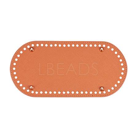 PU Leather Oval Long Bottom for Knitting Bag FIND-WH0032-01B-1
