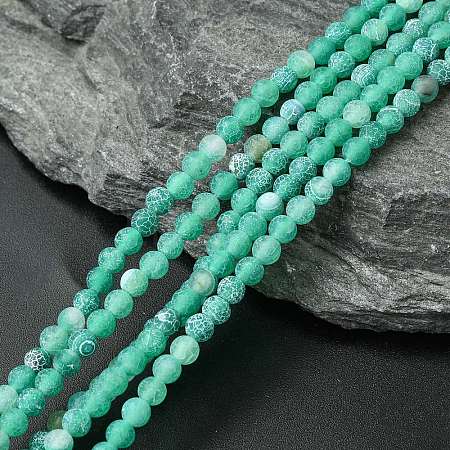 Natural Crackle Agate Beads Strands G-G055-4mm-4-1
