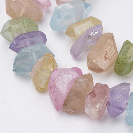 Electroplated Natural Quartz Crystal Bead Strands G-F336-04H-1