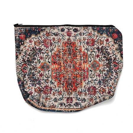Bohemian Flower Printed Linen Storage Zipper Clutch Bags ABAG-Z002-03A-1
