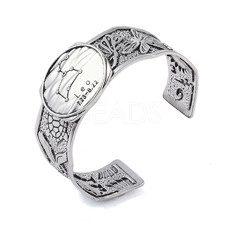 Constellation Alloy Open Cuff Bangles for Women Men BJEW-C064-01AS-08-1