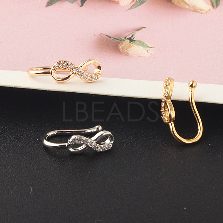 304 Stainless Steel Micro Pave Clear Cubic Zirconia Clip on Nose Rings WGD6E17-10-1