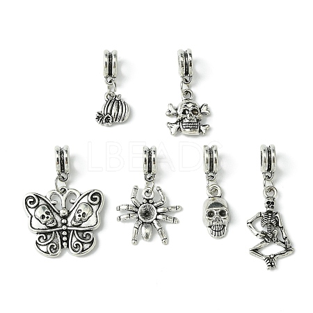 Halloween Tibetan Style Alloy European Dangle Charms PALLOY-JF00007-1