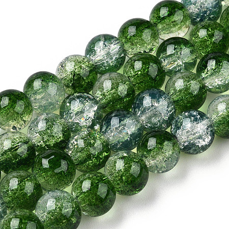 Transparent Crackle Baking Painted Glass Beads Strands X-DGLA-T003-01C-04-1