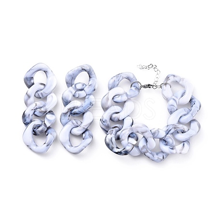 (Jewelry Parties Factory Sale)Dangle Earring & Bracelets Jewelry Sets SJEW-JS01037-03-1