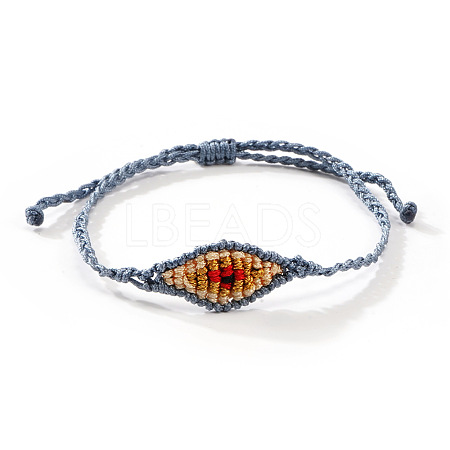 Adjustable Evil Eye Polyester Cord Braided Bracelets for Men Women BI7988-14-1