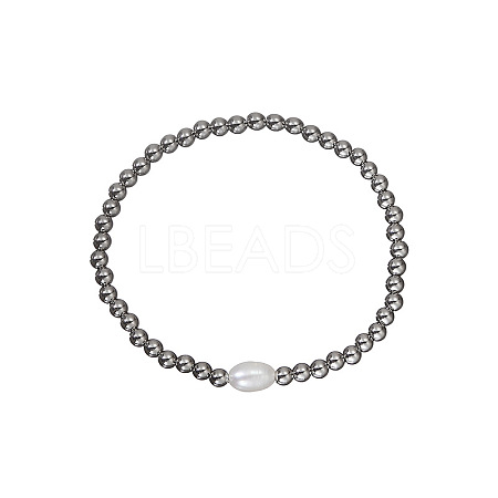 304 Stainless Steel Beads Stretch Bracelets for Women XK2251-1-1