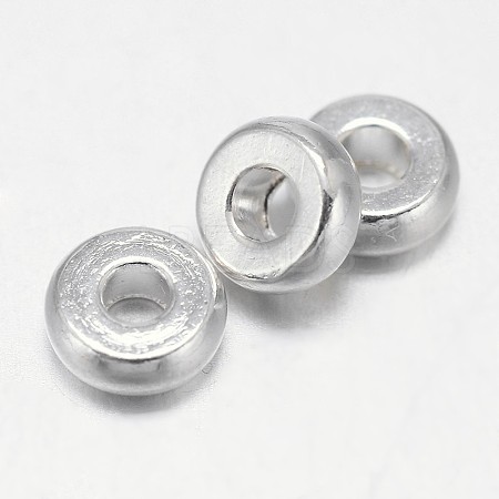 Flat Round Brass Spacer Beads KK-L106E-01S-1