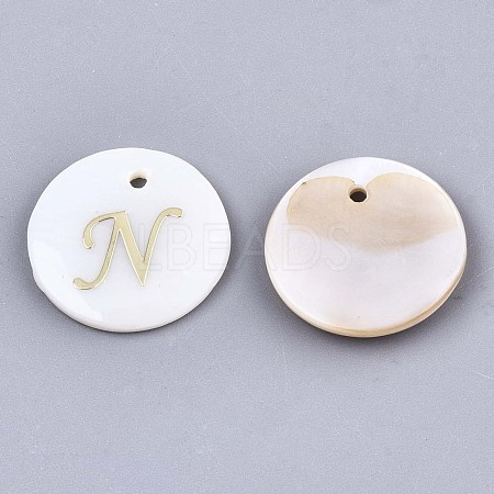 Natural Freshwater Shell Pendants X-SHEL-N027-04N-1