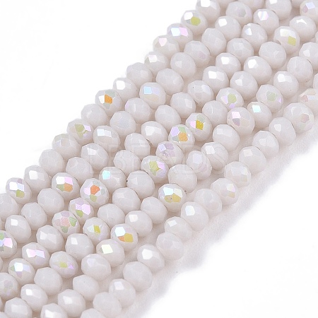 Electroplate Opaque Solid Color Glass Beads Strands EGLA-A044-P1mm-L19-1