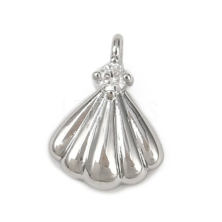Brass Pave Clear Cubic Zirconia Pendants KK-L238-31P-1