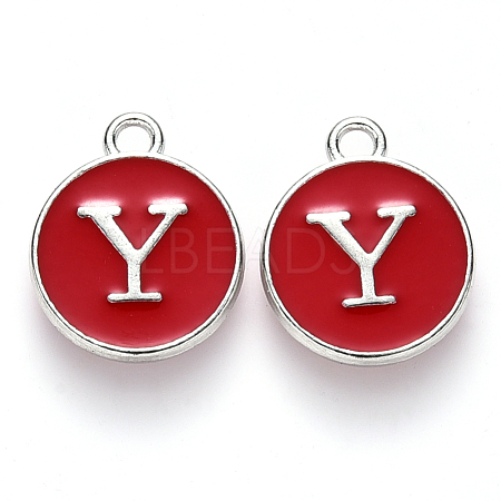 Platinum Plated Alloy Enamel Charms X-ENAM-S118-03Y-P-1