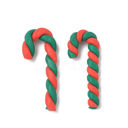 Christmas Candy Cane Handmade Polymer Clay Beads CLAY-P005-03A-03-1