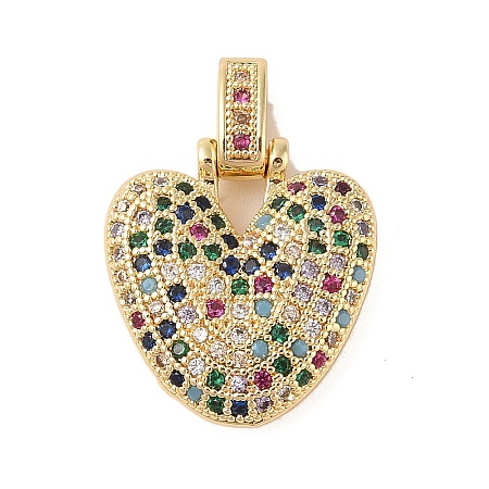 Brass Micro Pave Cubic Zirconia Pendants ZIRC-P121-01G-V-1