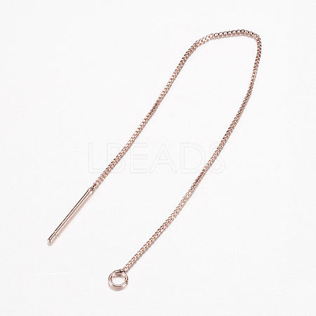 Brass Stud Earring Findings X-KK-F070-16RG-FF-1