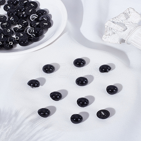 50Pcs 1-Hole Plastic Buttons BUTT-LP0001-13B-1