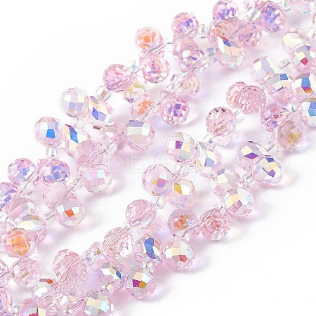 Transparent Electroplate Glass Beads Strands LS-EGLA-F152A-AB03-1