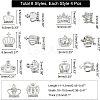 32Pcs 8 Style Crown Alloy Rhinestone Nail Art Cabochons MRMJ-FH0001-20-2