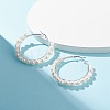 Natural Pearl Wire Wrapped Beaded Hoop Earrings for Women EJEW-JE04758-04-2