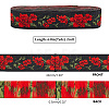 6.8M Flat Ethnic Style Polyester Jacquard Flower Ribbon OCOR-WH0082-133B-2