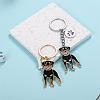 WEWAYSMILE 2 pcs Dog Keychain Car Keychain Pet Pendant Key-Ring Lovely Dog Key-ring Portable Metal Keychain Gift for Pet Lover Birthday Puppy Theme Party Supplies (Rottweiler) JX797A-1