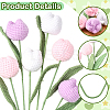 9Pcs 3 Colors Polyester with Iron Wire Artificial Tulip Flower AJEW-SC0031-42B-3