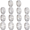 14Pcs 7 Styles Stainless Steel Grooved Finger Ring Settings STAS-SC0010-65P-1