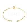 Rack Plating Brass Micro Pave Clear Cubic Zirconia Letter Open Cuff Bangles BJEW-A018-01G-X-3